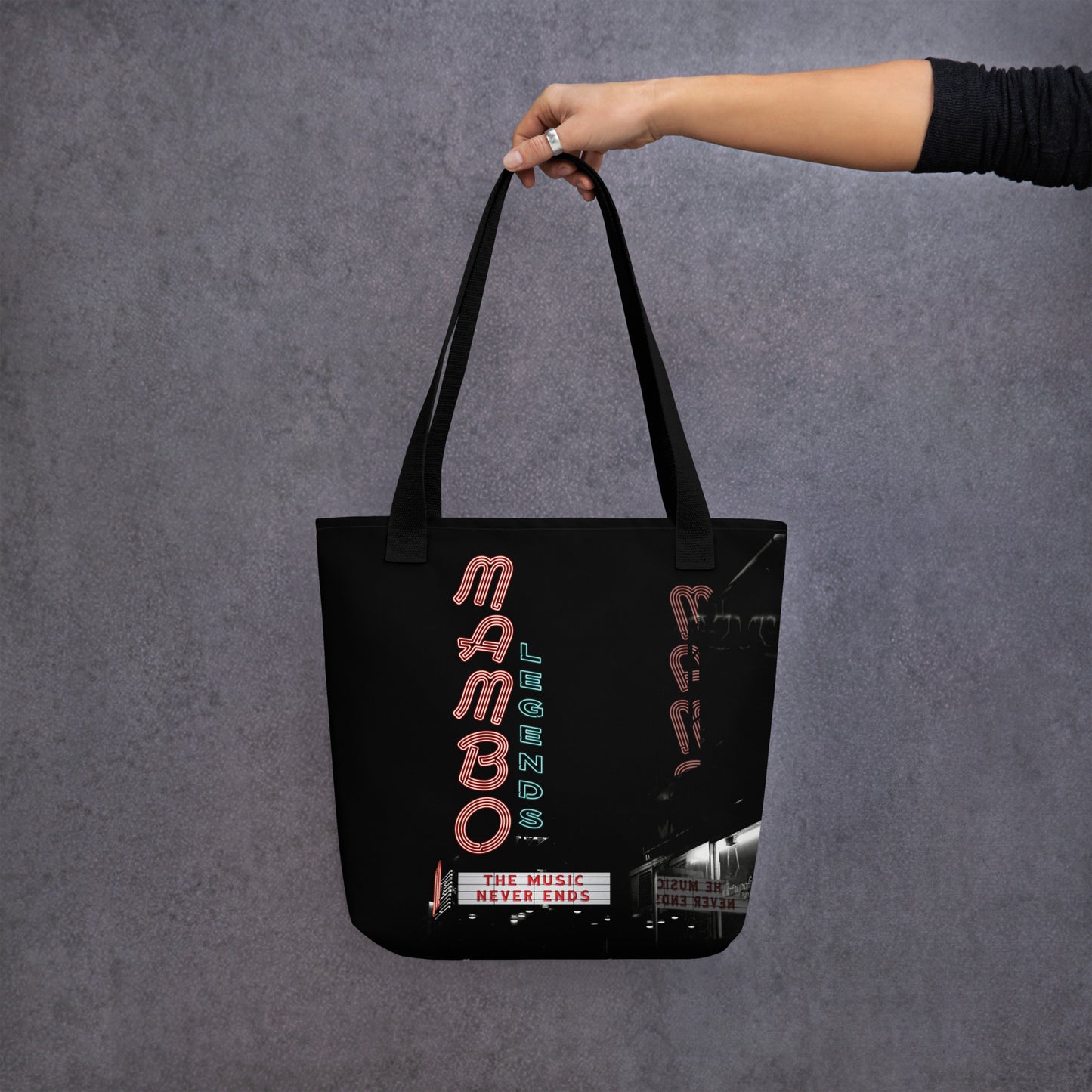 The Music Never Ends Tote bag