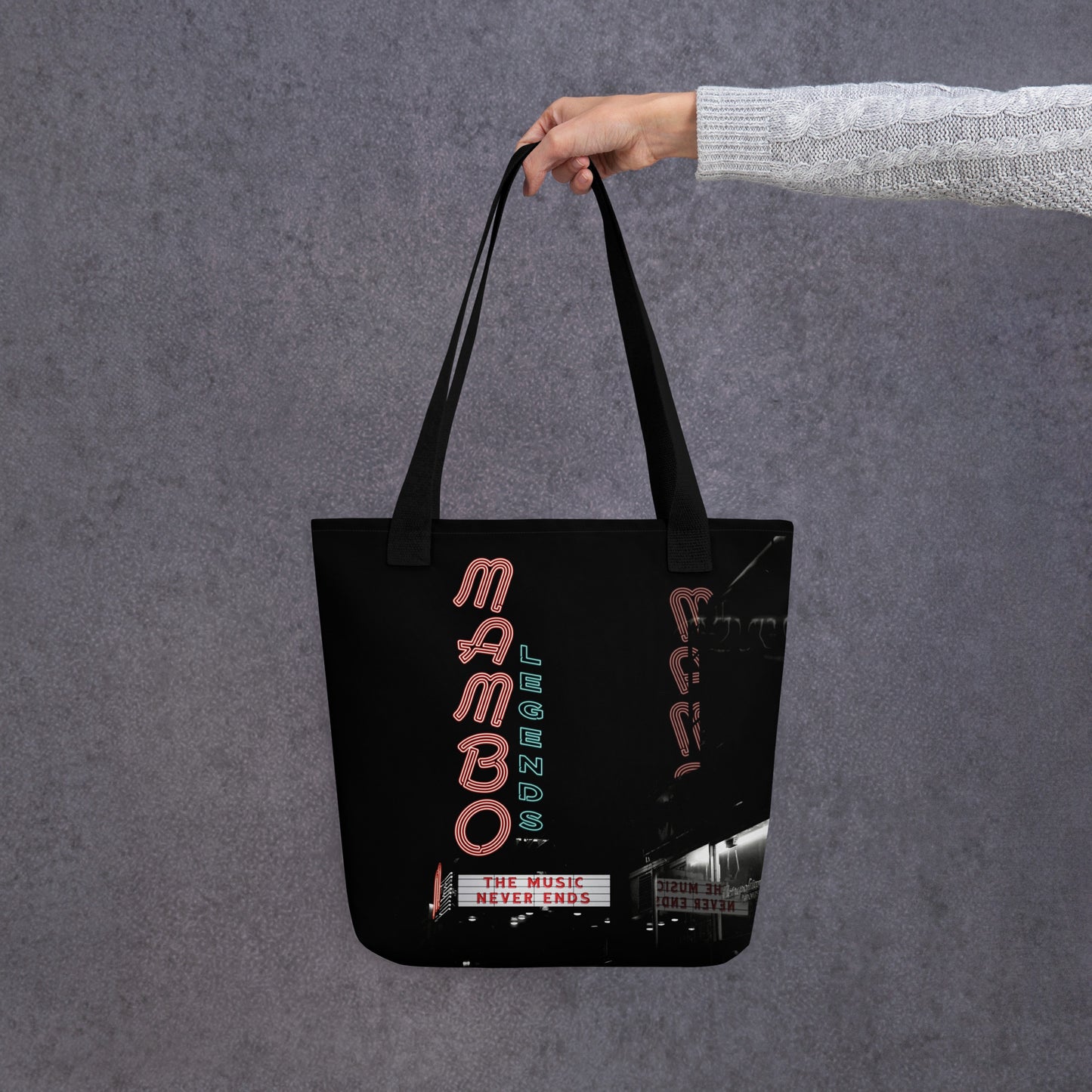 The Music Never Ends Tote bag