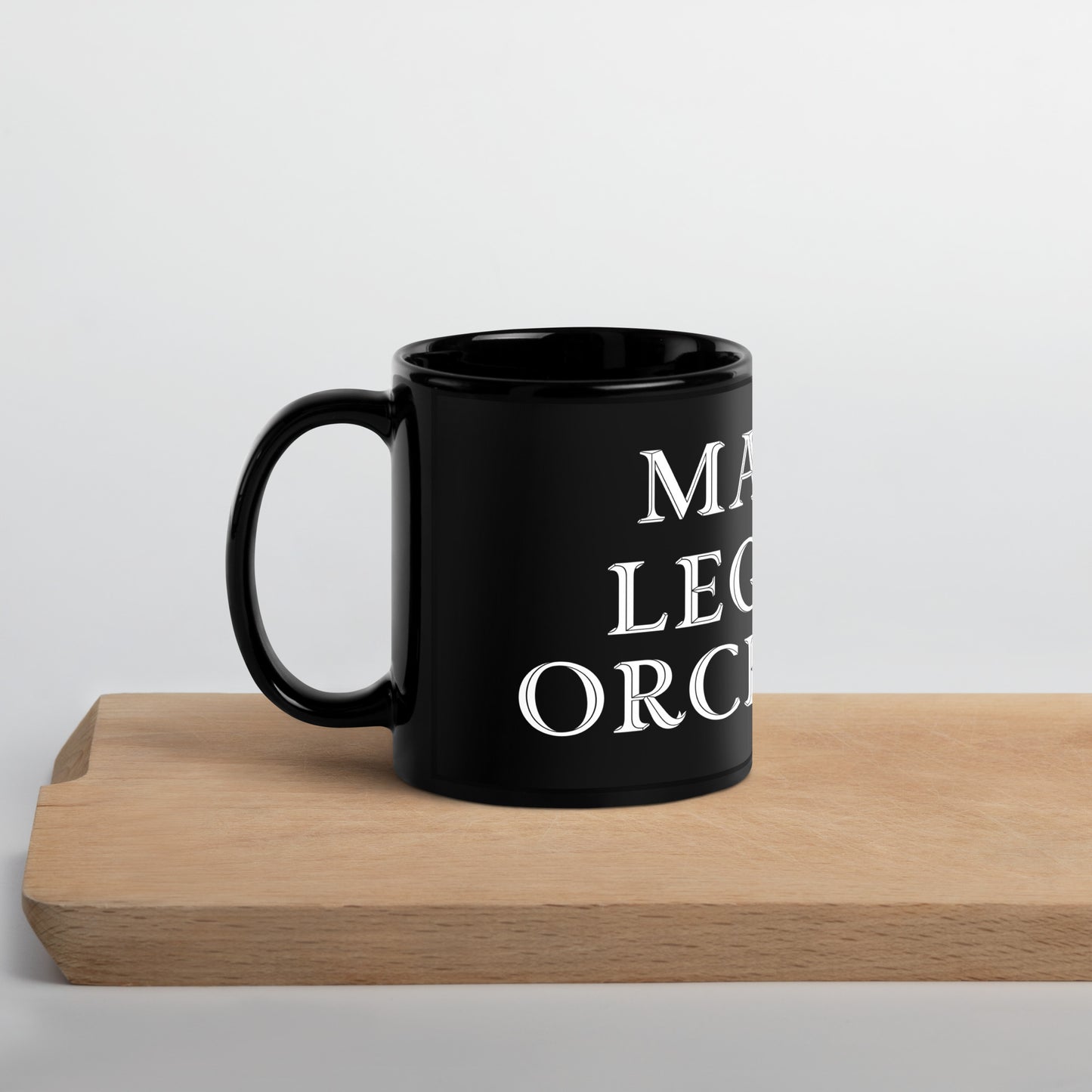 Mambo Legends Orchestra White on Black Glossy Mug