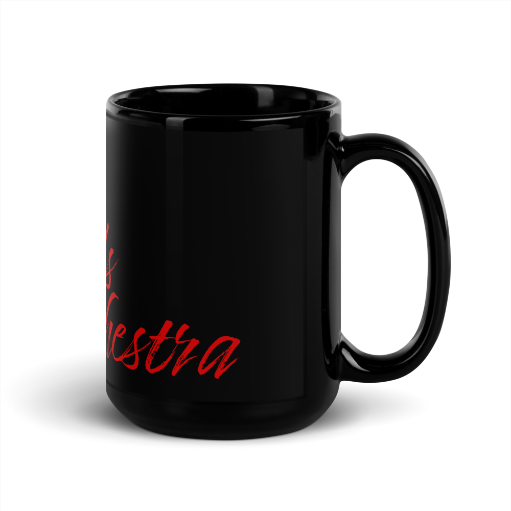 Mambo Legends Orchestra Red on Black Glossy Mug